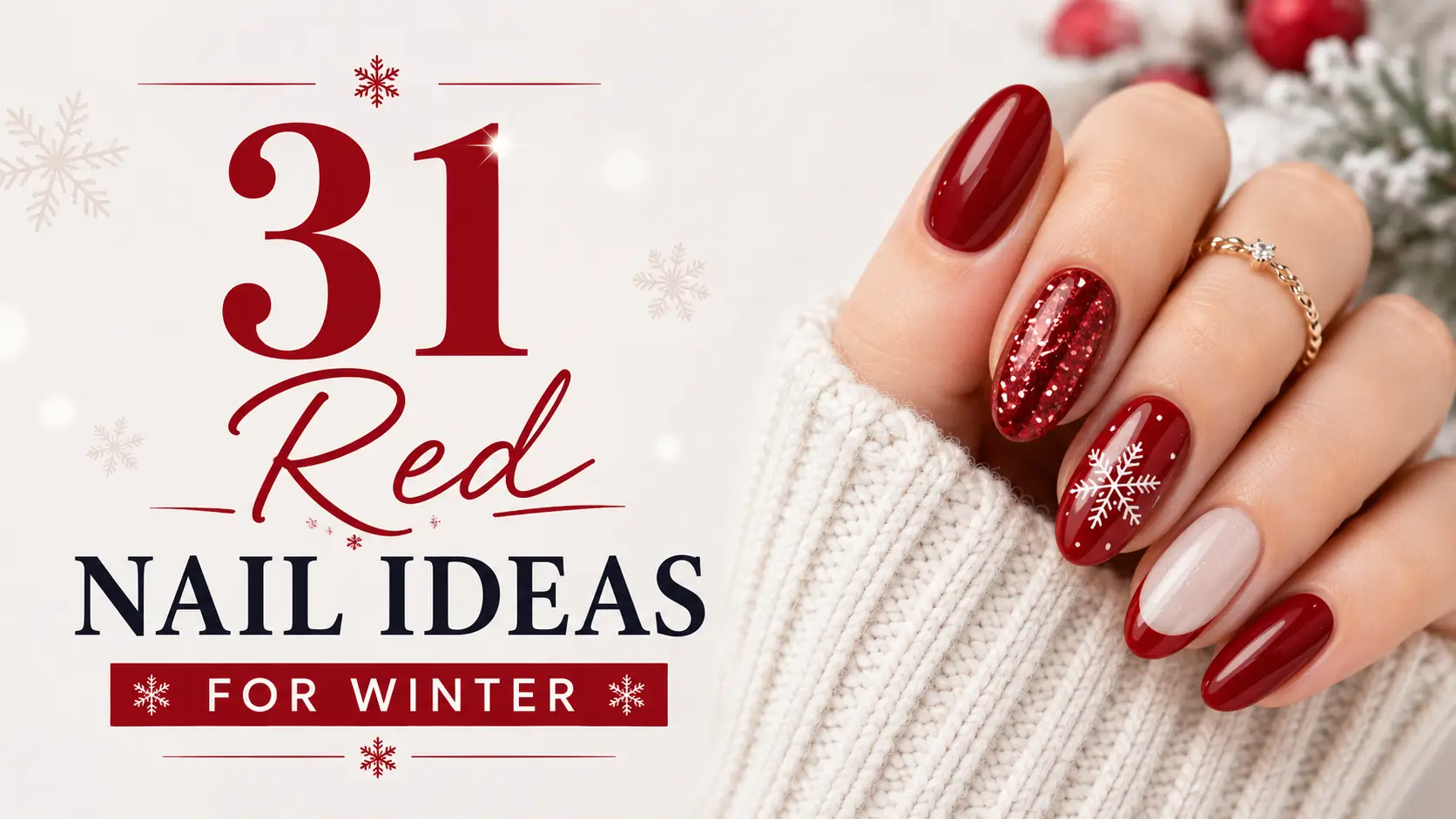 31 red nail ideas for winter