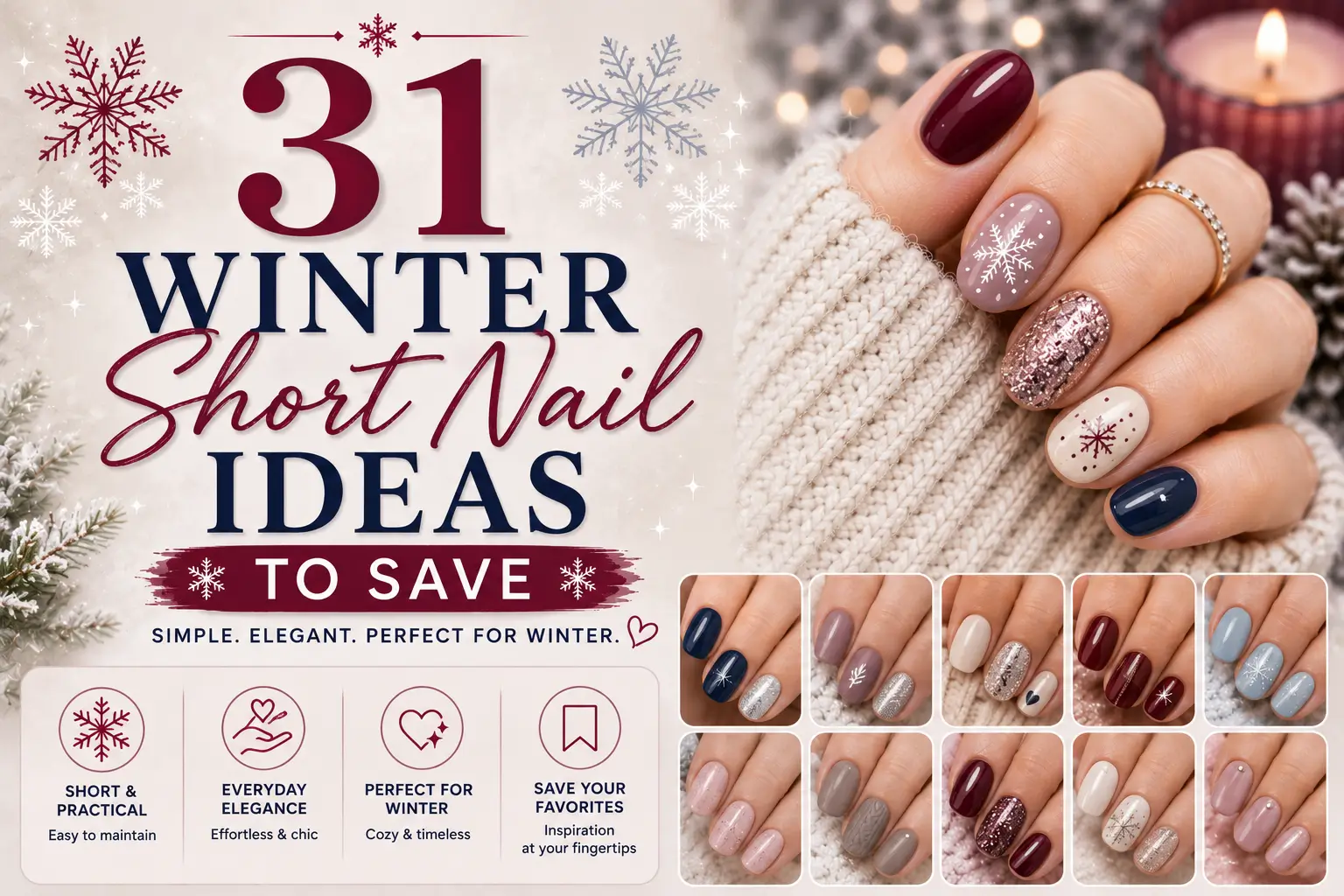 31 winter short nail ideas to save