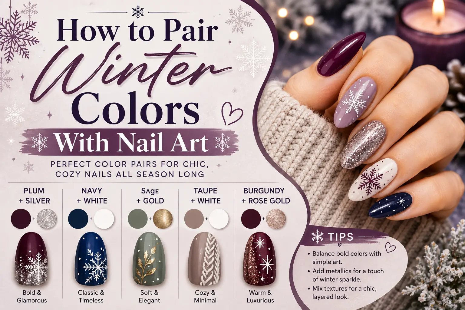 How to Pair Winter Colors With Nail Art