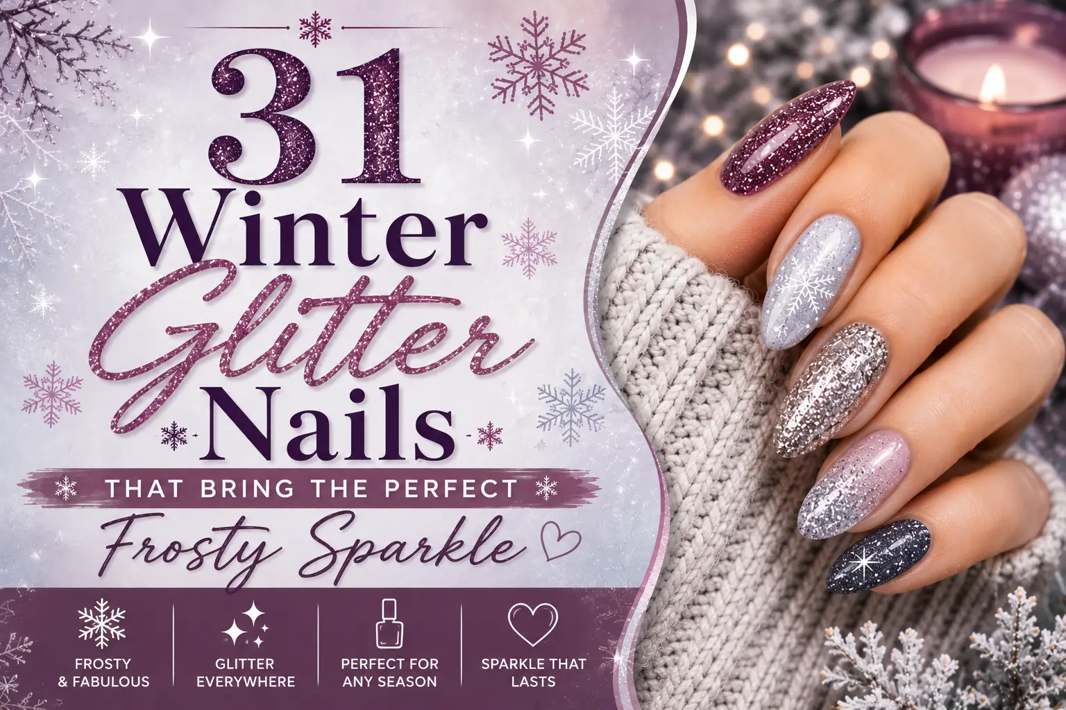 Winter Glitter Nails